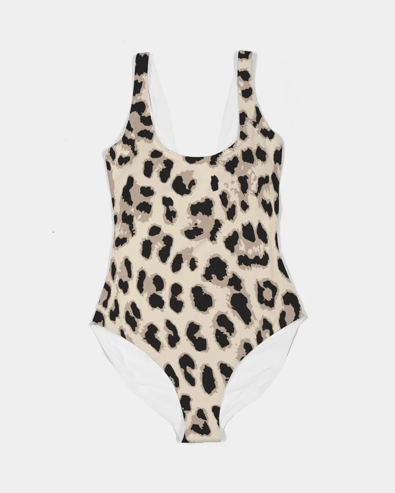 SMF Leopard Print Feminine One-Piece Swimsuit