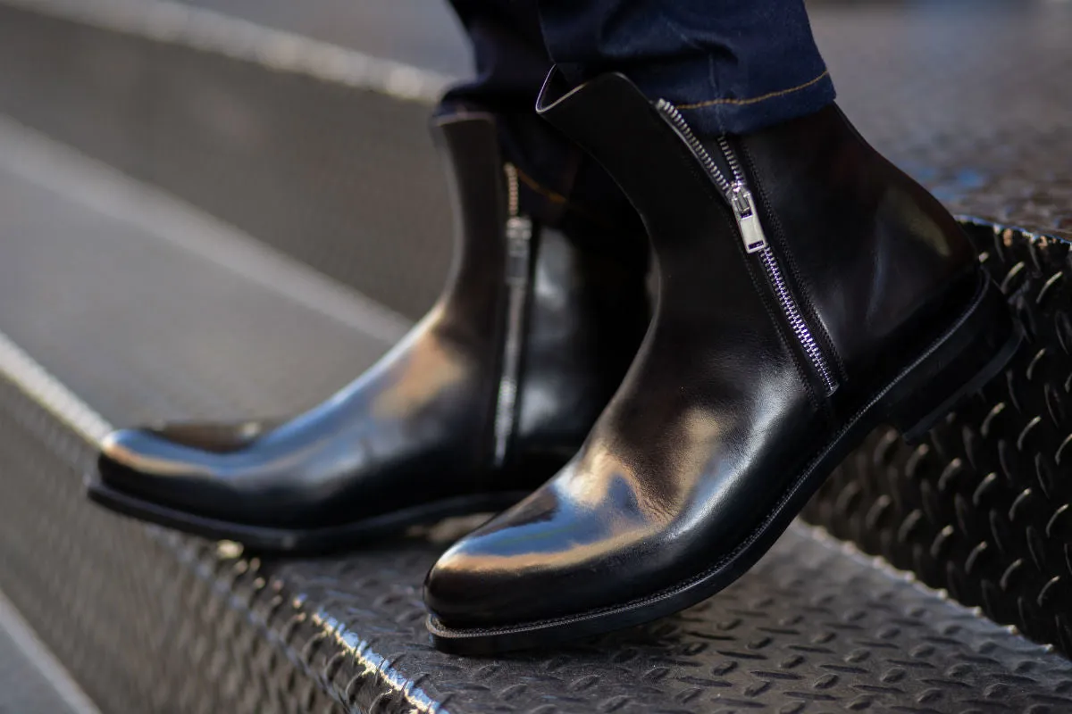 The Harrison Zipped Boot - Nero