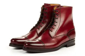 The Presley Lace-Up Boot - Oxblood - Rubber Sole