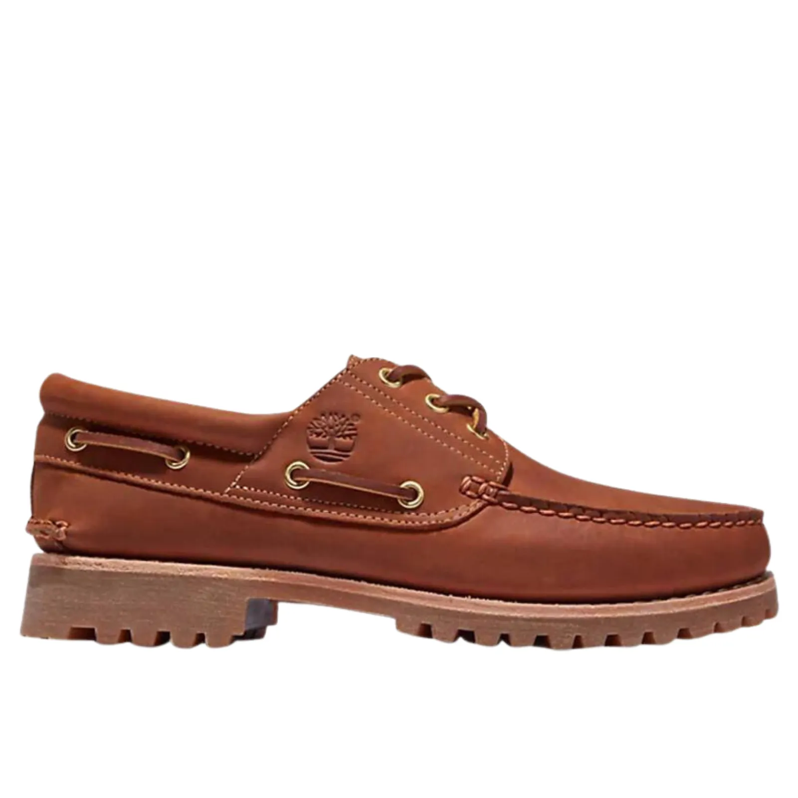 Timberland Mens Authentic Handsewn Boat Shoes Rust Full Grain Leather - Rust