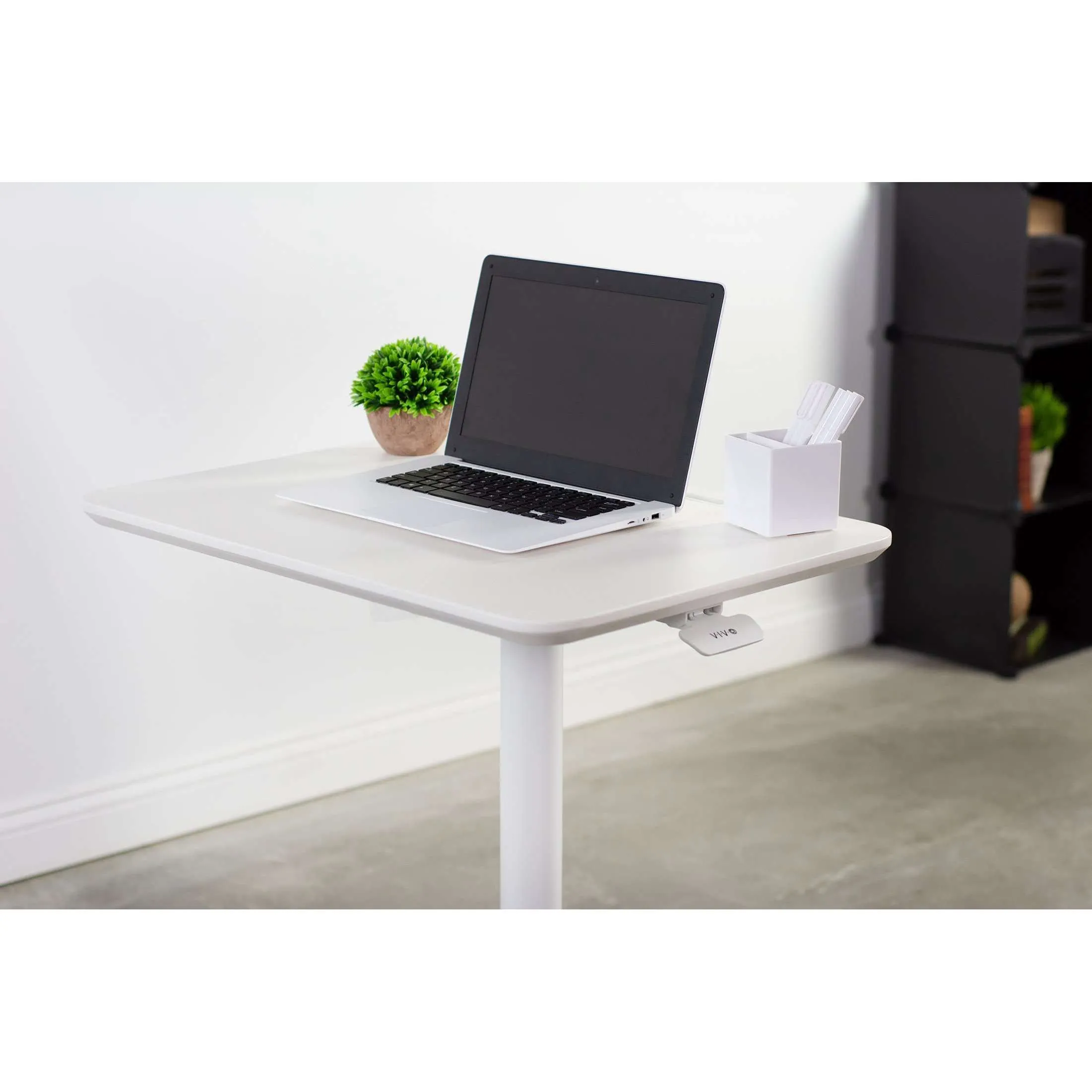 VIVO White Sit-Stand Mobile Presentation Cart, CART-V000HW