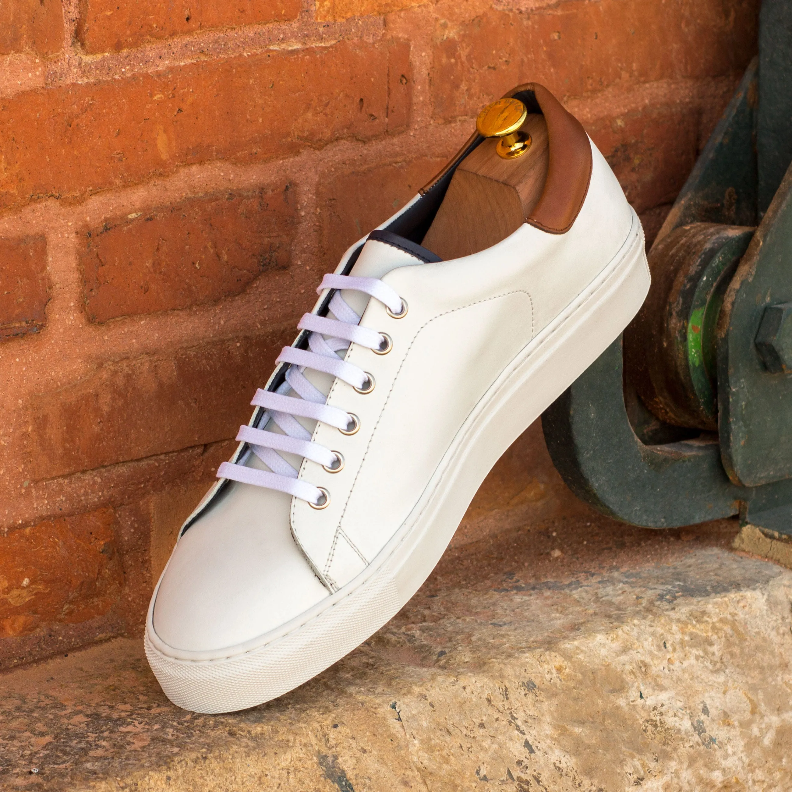 White Nappa Leather Classic Trainers