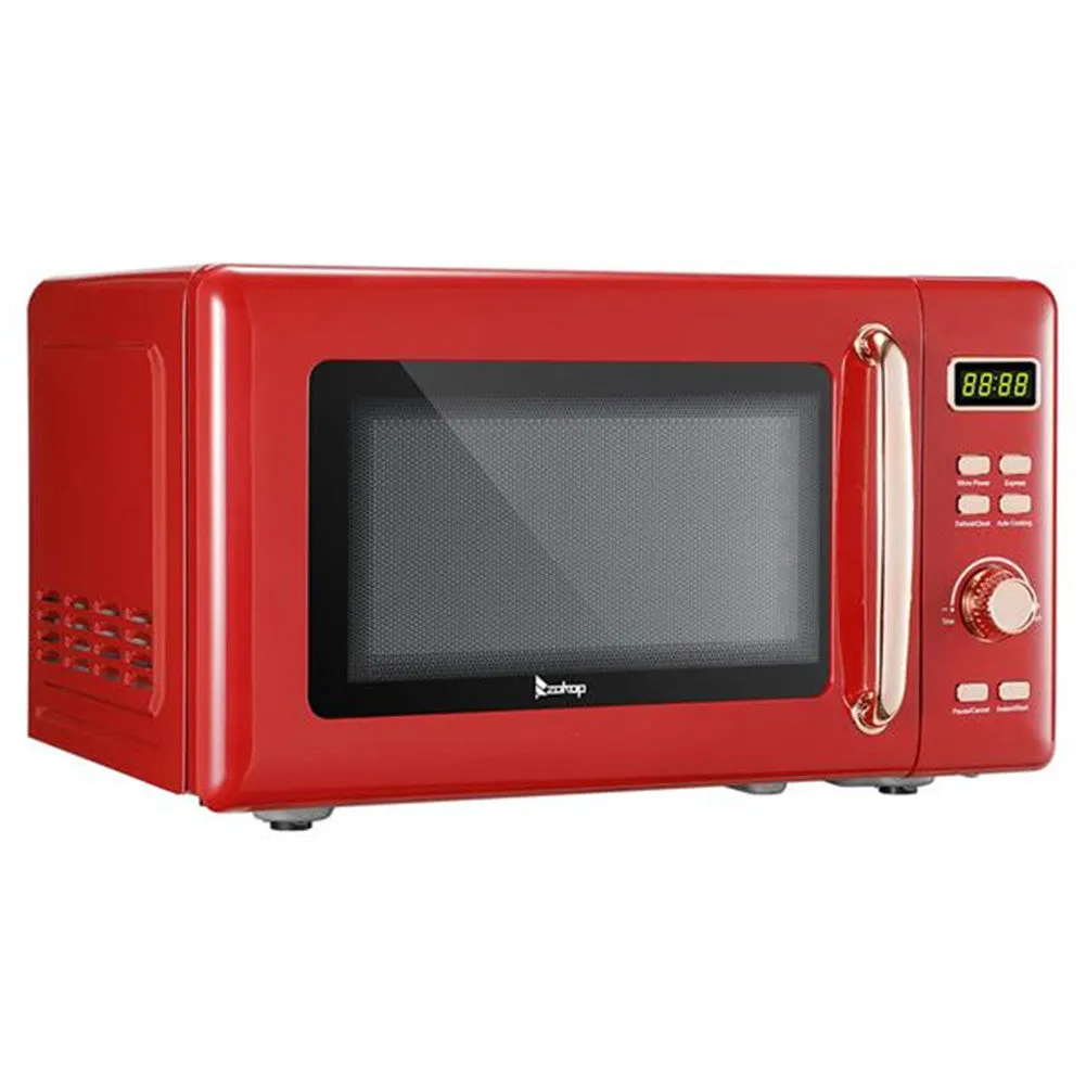 ZOKOP 20L Retro Microwave Oven with Cold Rolled Plate Red