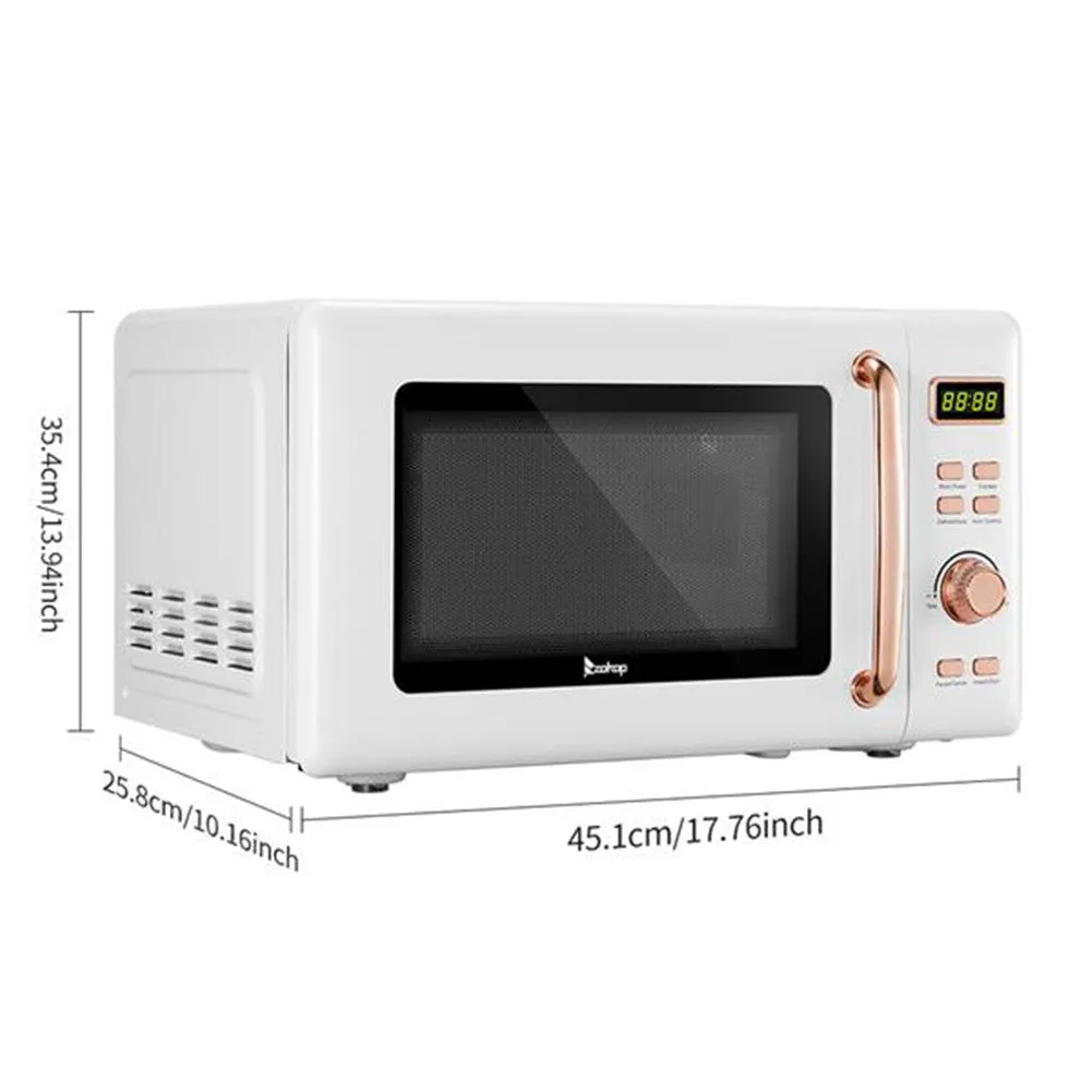 ZOKOP 20L Retro Microwave Oven with Cold Rolled Plate White